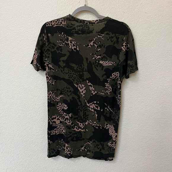 ZADIG & VOLTAIRE | Contemporary Black Camo Military T-Shirt 100% Linen | Size S - Picture 10 of 11